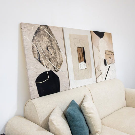 Trio Tableau abstrait "Dialogues abstraits" ab-DAB