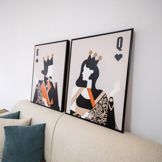 Duo Tableau abstrait "king & Queen " Ab-KQ2