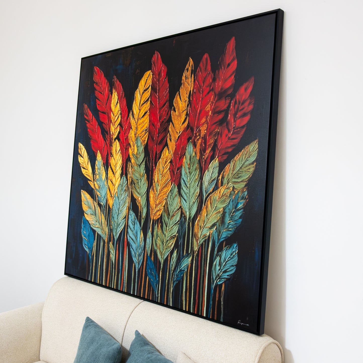 Tableau abstrait  'Plumes d’Automne 'AB-PAN