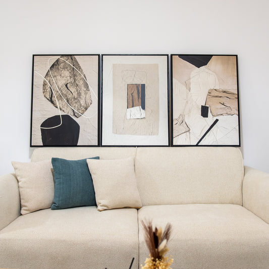 Trio Tableau abstrait "Dialogues abstraits" ab-DAB