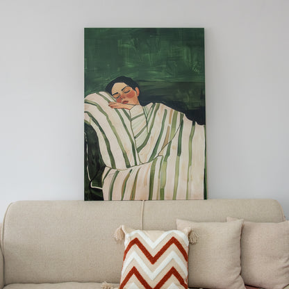 Tableau abstrait "Femme Rayée" Ab-FY
