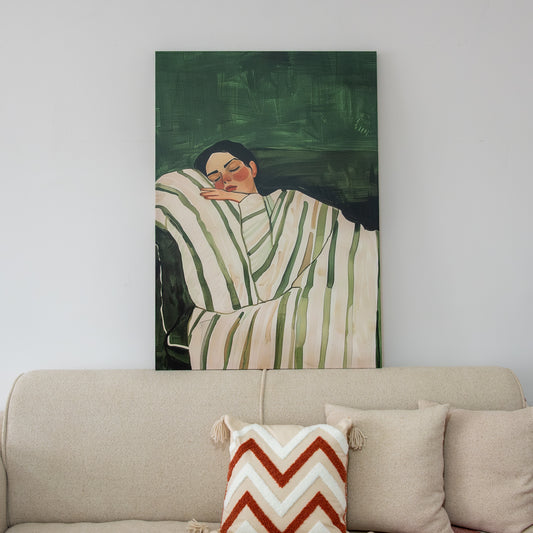 Tableau abstrait "Femme Rayée" Ab-FY