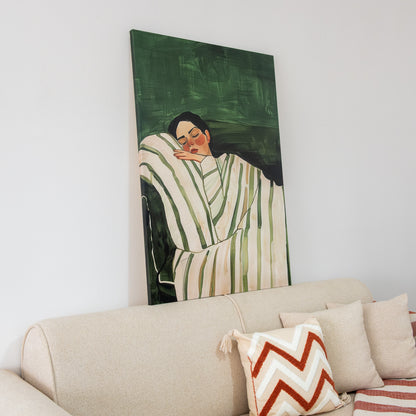 Tableau abstrait "Femme Rayée" Ab-FY