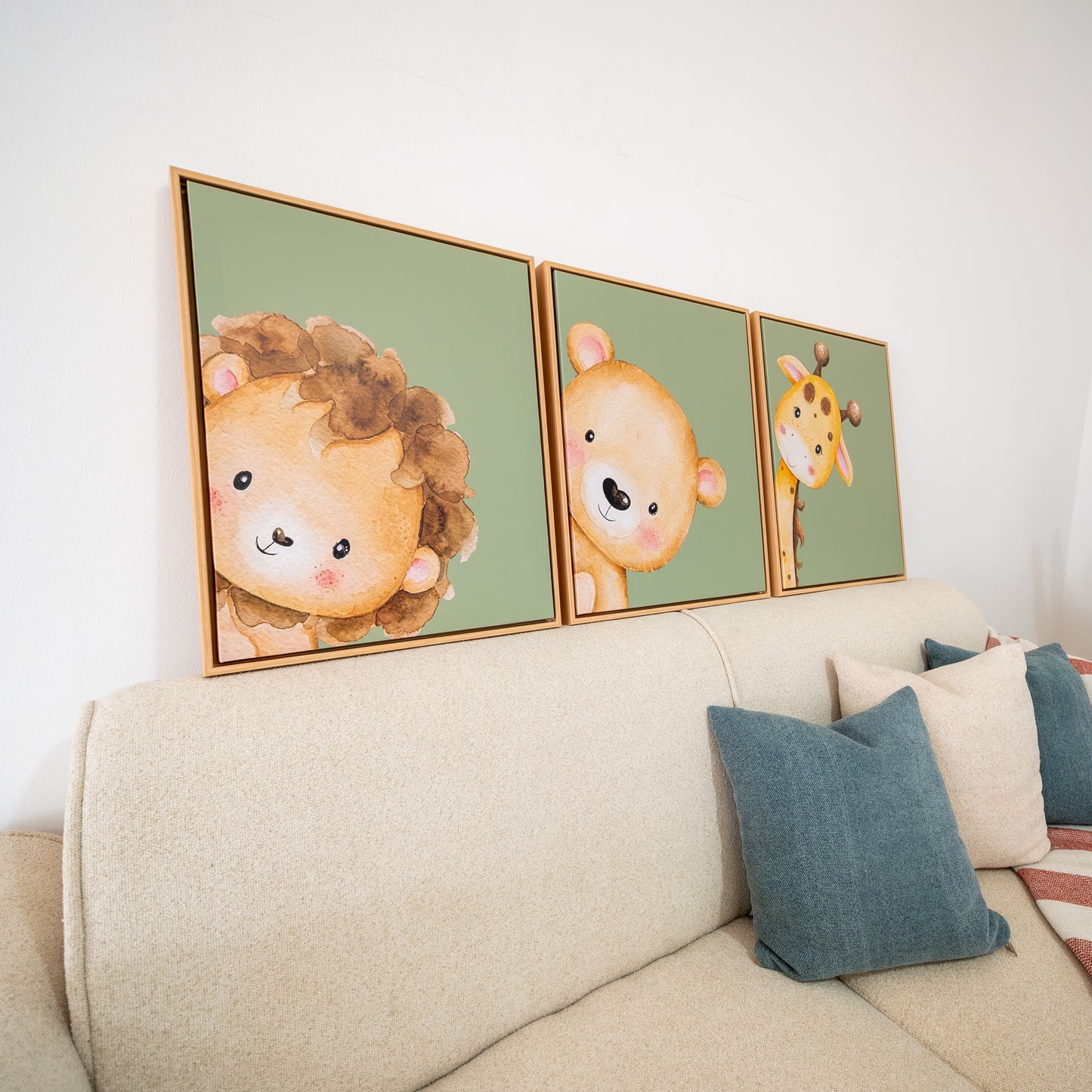 Tableau pour chambre d’enfant - Trio animaux En-LGO