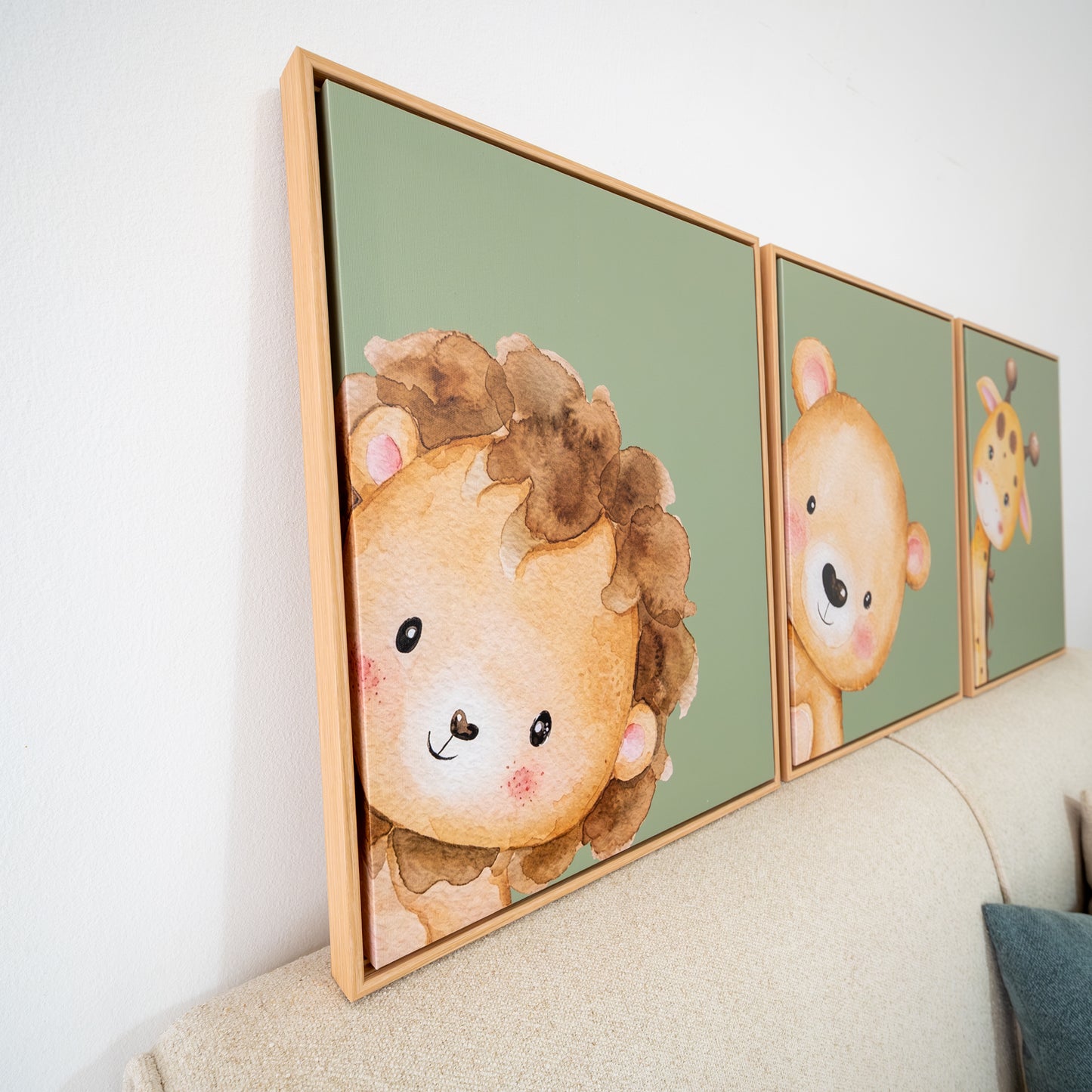 Tableau pour chambre d’enfant - Trio animaux En-LGO