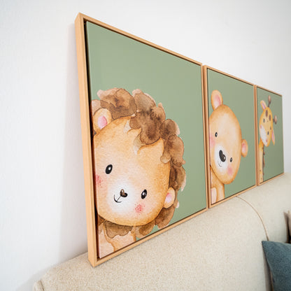 Tableau pour chambre d’enfant - Trio animaux En-LGO