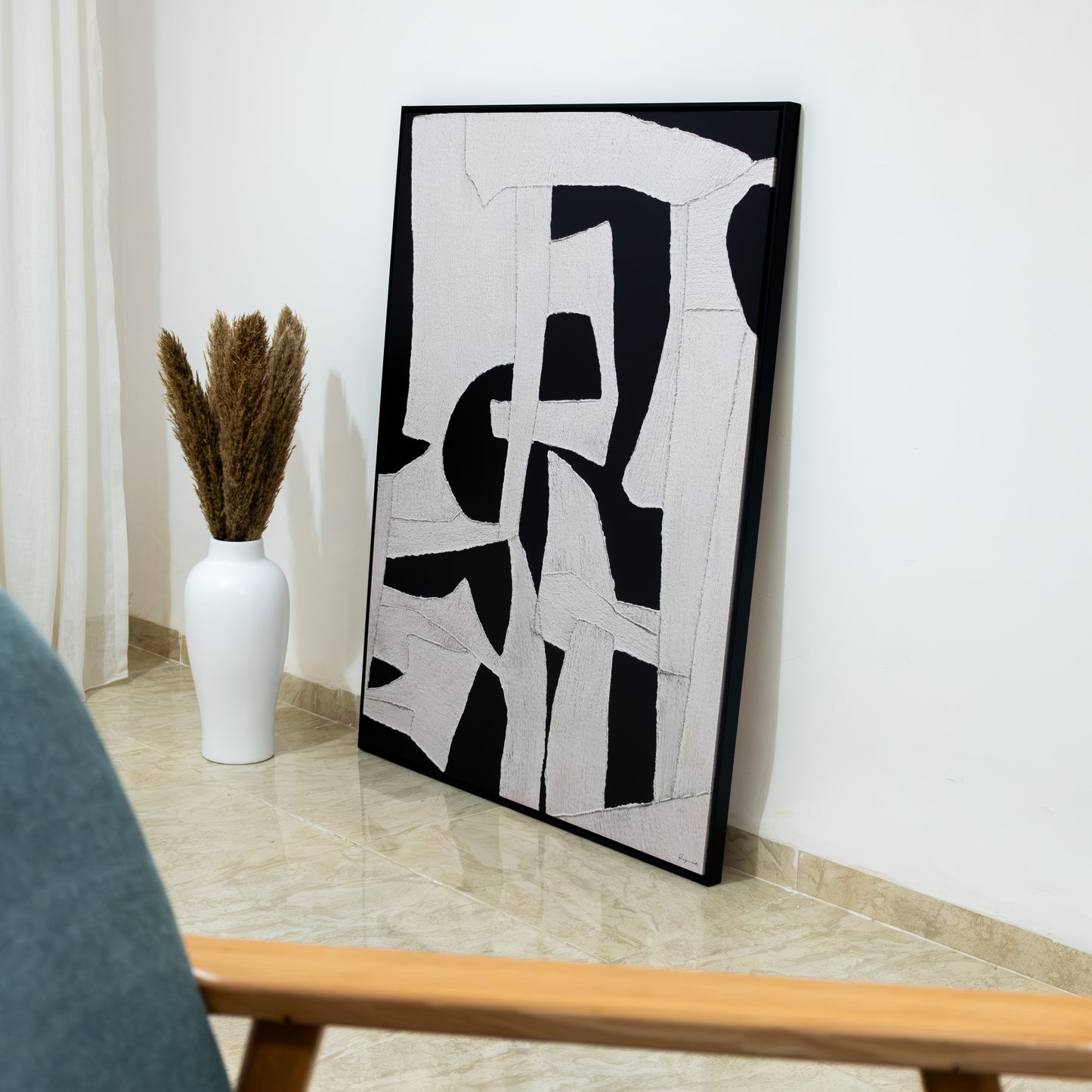 Tableau abstrait "Contrastes Géométriques" Ab-CGO