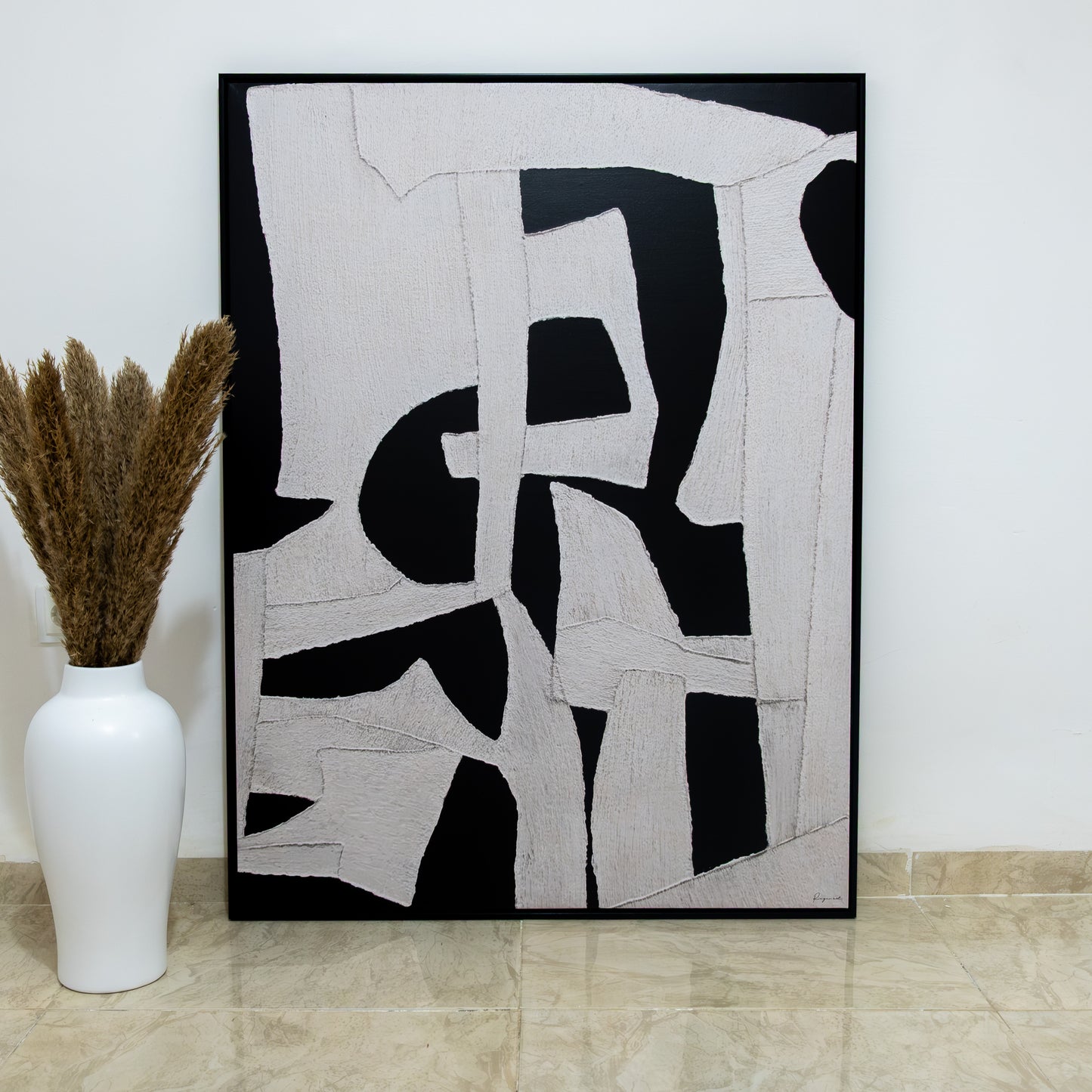 Tableau abstrait "Contrastes Géométriques" Ab-CGO