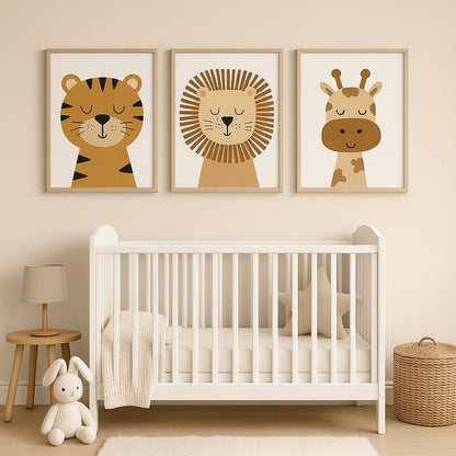 Tableau pour chambre d’enfant - Trio animaux En-AN