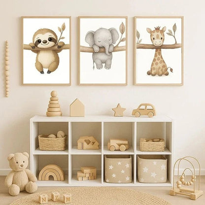 Tableau pour chambre d’enfant - Trio animaux En-KEG