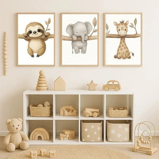 Tableau pour chambre d’enfant - Trio animaux En-KEG