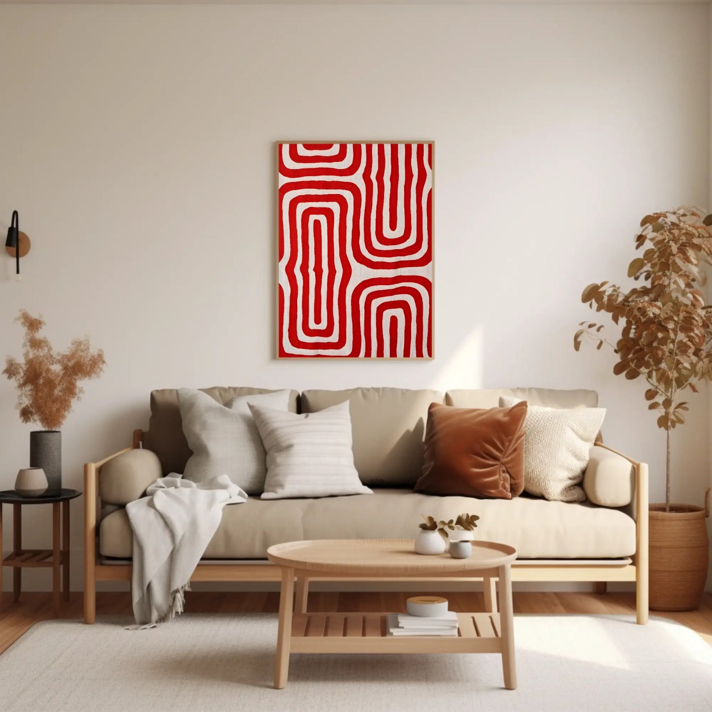 Tableau abstrait "Rouge Pulsation" Ab-RP