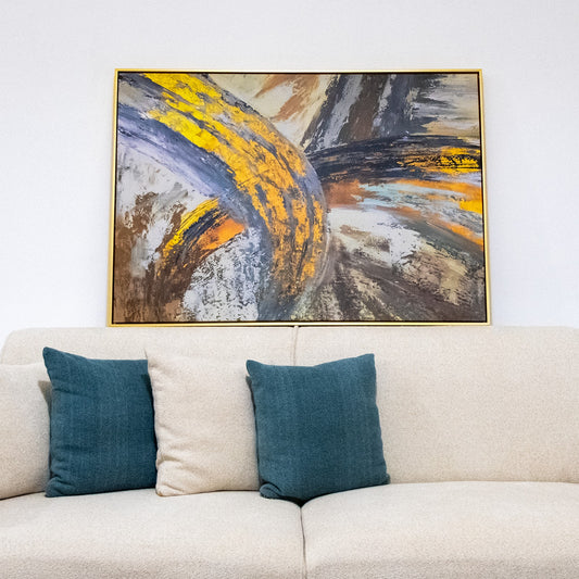 Tableau abstrait "Gold energy" ab-gold