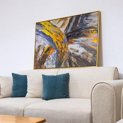Tableau abstrait "Gold energy" ab-gold
