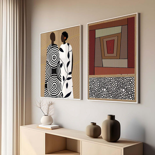 Duo Tableau abstrait " Héritage Graphique" ab-HGQ