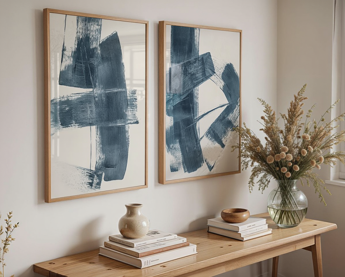 Duo Tableau abstrait " Vent Marin" Ab-VM