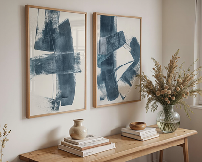 Duo Tableau abstrait " Vent Marin" Ab-VM