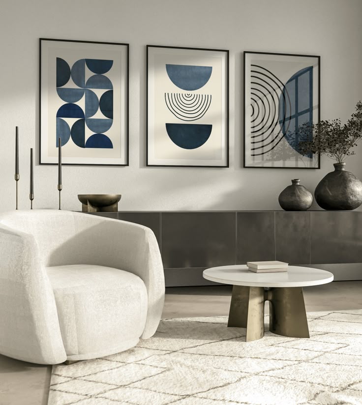 Trio Tableau abstrait "Trio Bauhaus" Ab-TB