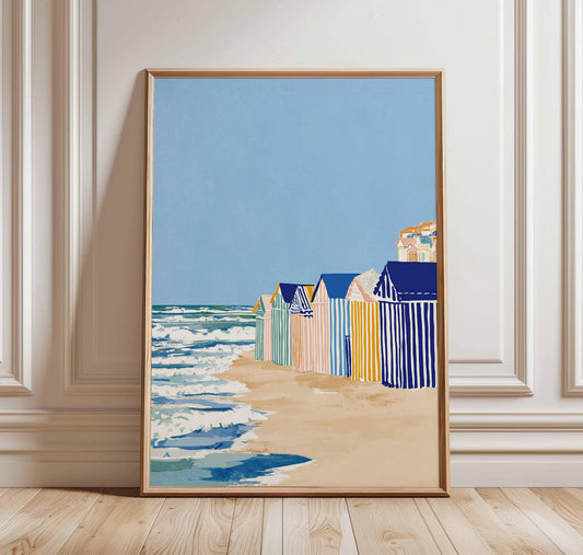 Tableau abstrait "Cabines de Plage" Ab-CBP