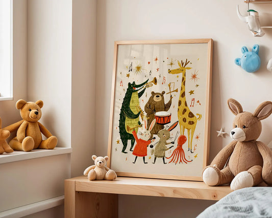 Tableau pour chambre d’enfant "Orchestre de la Forêt" En-ORF