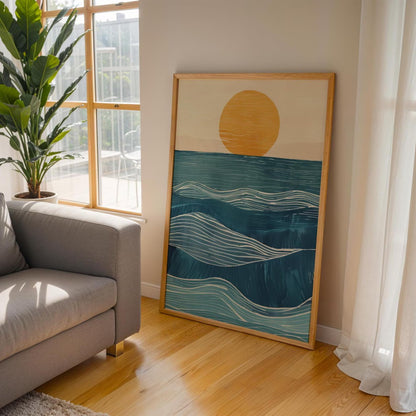 Tableau abstrait "Horizon Solaire" Ab-HSI