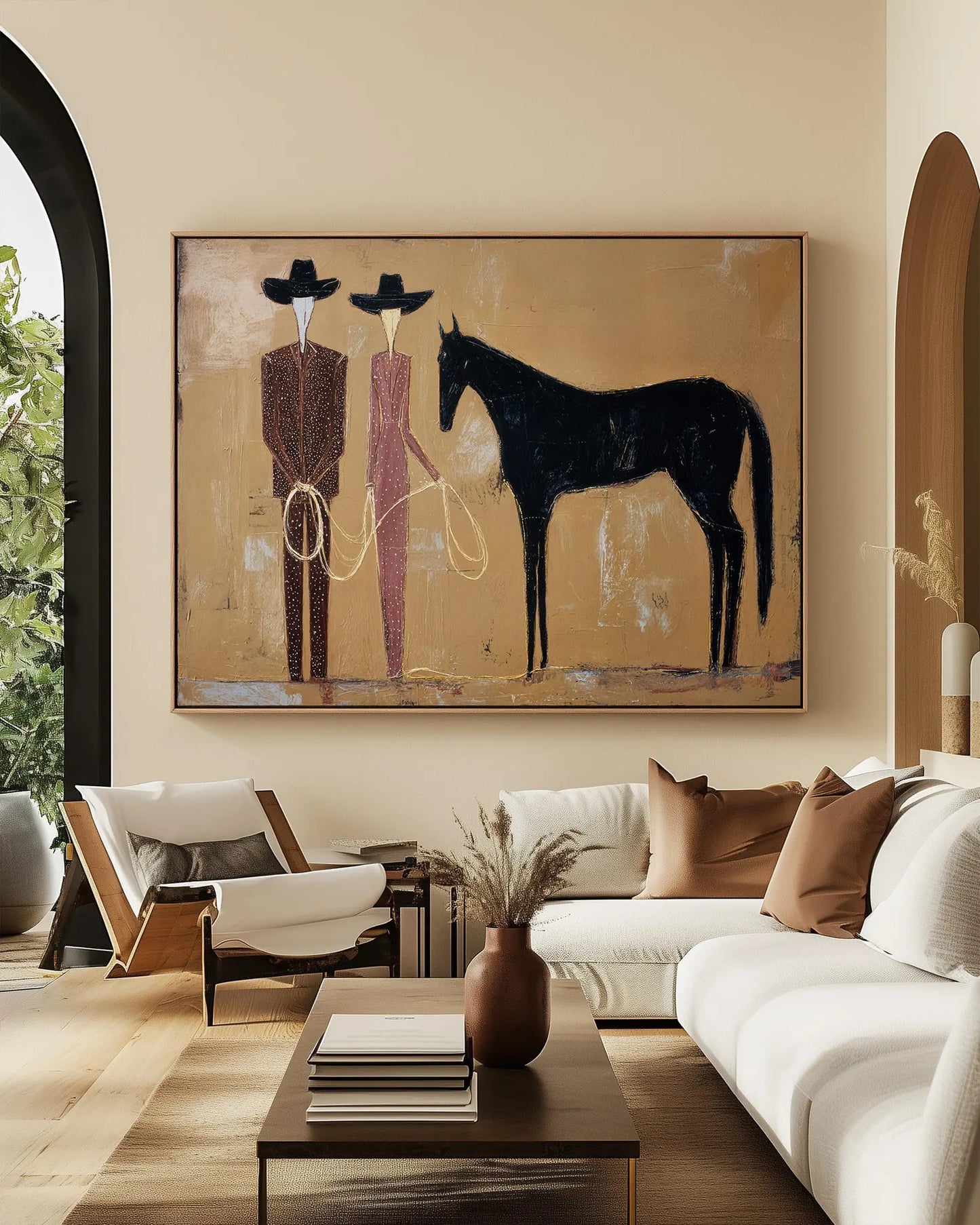 Tableau abstrait "Lien Équestre" Ab-LEQ