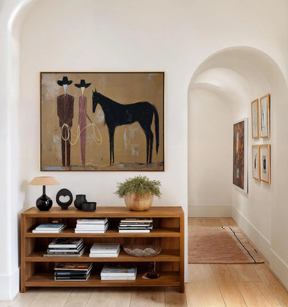 Tableau abstrait "Lien Équestre" Ab-LEQ