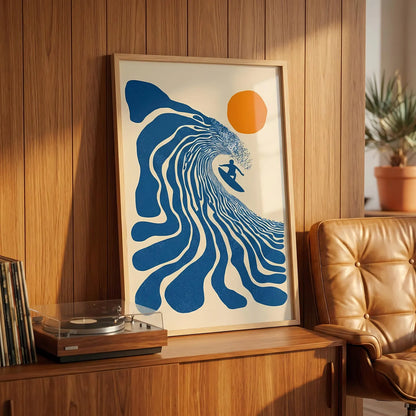 Tableau abstrait "Vague Bleu" Ab-VBL