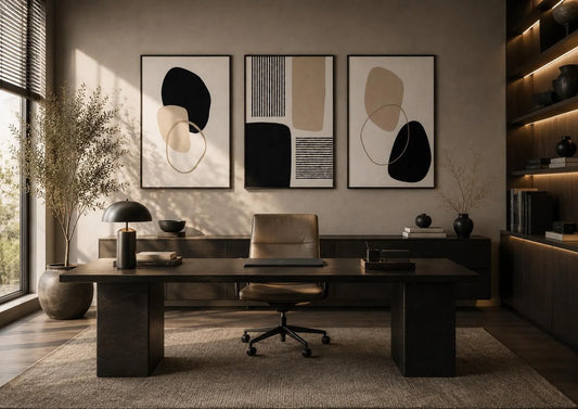 Trio Tableau abstrait "Équilibre Contrasté" ab-EQC