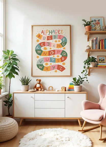 Tableau pour chambre d’enfant "Alphabet Enchanté" En-APH
