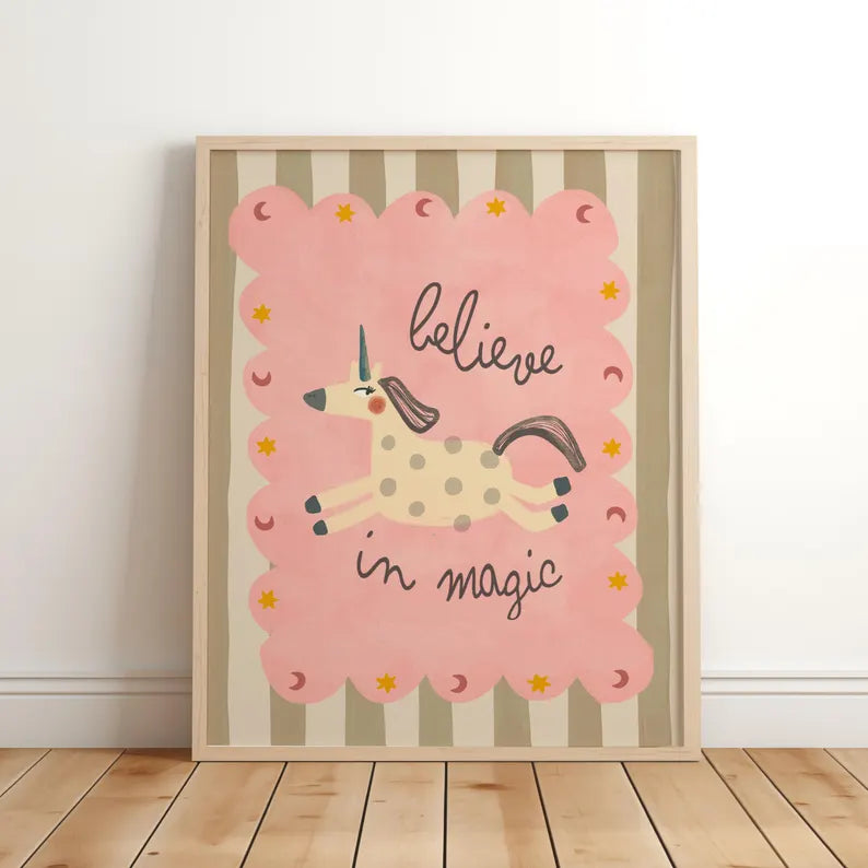 Tableau pour chambre d’enfant "Unicorne Magique" En-UM