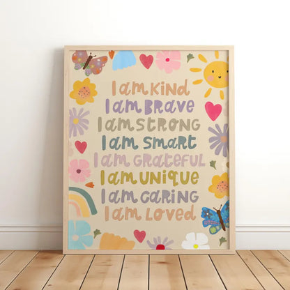 Tableau pour chambre d’enfant "Affirmations Positives" En-AFP