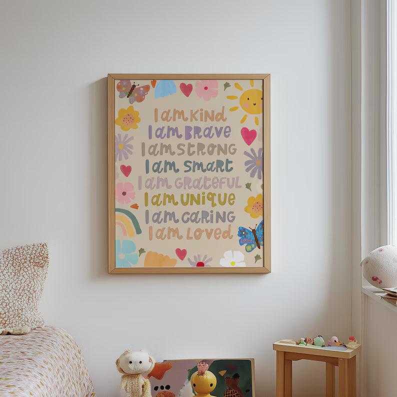 Tableau pour chambre d’enfant "Affirmations Positives" En-AFP