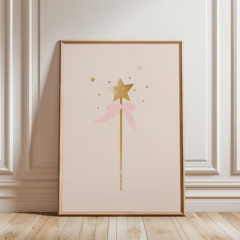 Tableau pour chambre d’enfant "Baguette Magique" En-BMJ