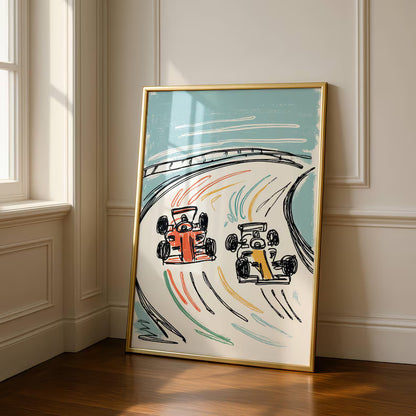 Tableau pour chambre d’enfant "Course Effrénée" En-CRF