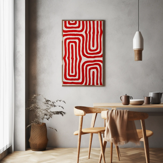 Tableau abstrait "Rouge Pulsation" Ab-RP