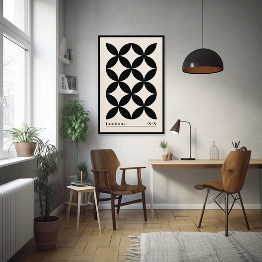 Tableau abstrait "Rosace Noire" Ab-RN