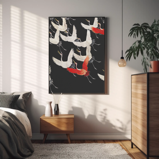 Tableau abstrait "Envol de Grues" Ab-EG