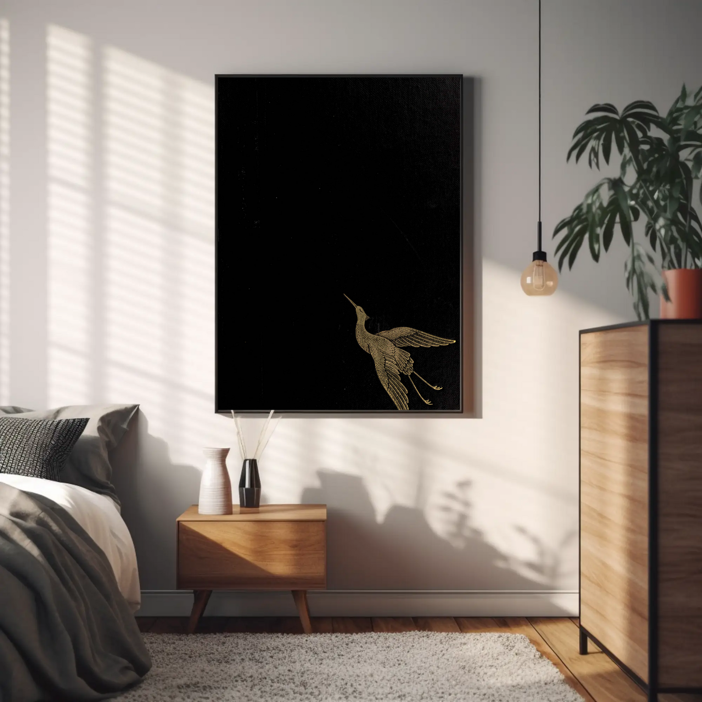 Tableau abstrait "Héron d'Or" Ab-HO