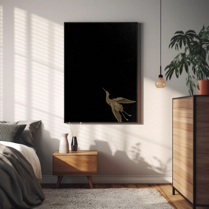 Tableau abstrait "Héron d'Or" Ab-HO