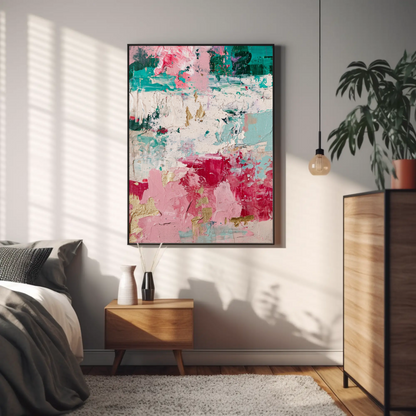 Tableau abstrait "Explosion Florale" Ab-EF