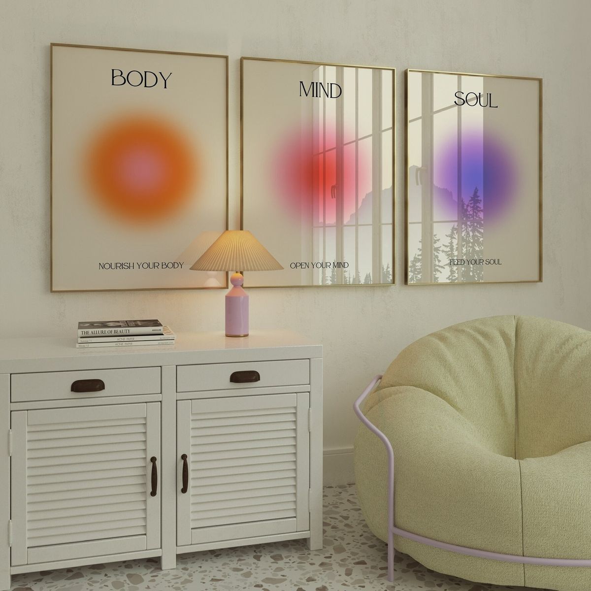 Trio Tableau spirituel "Body Mind Soul" TS-BML