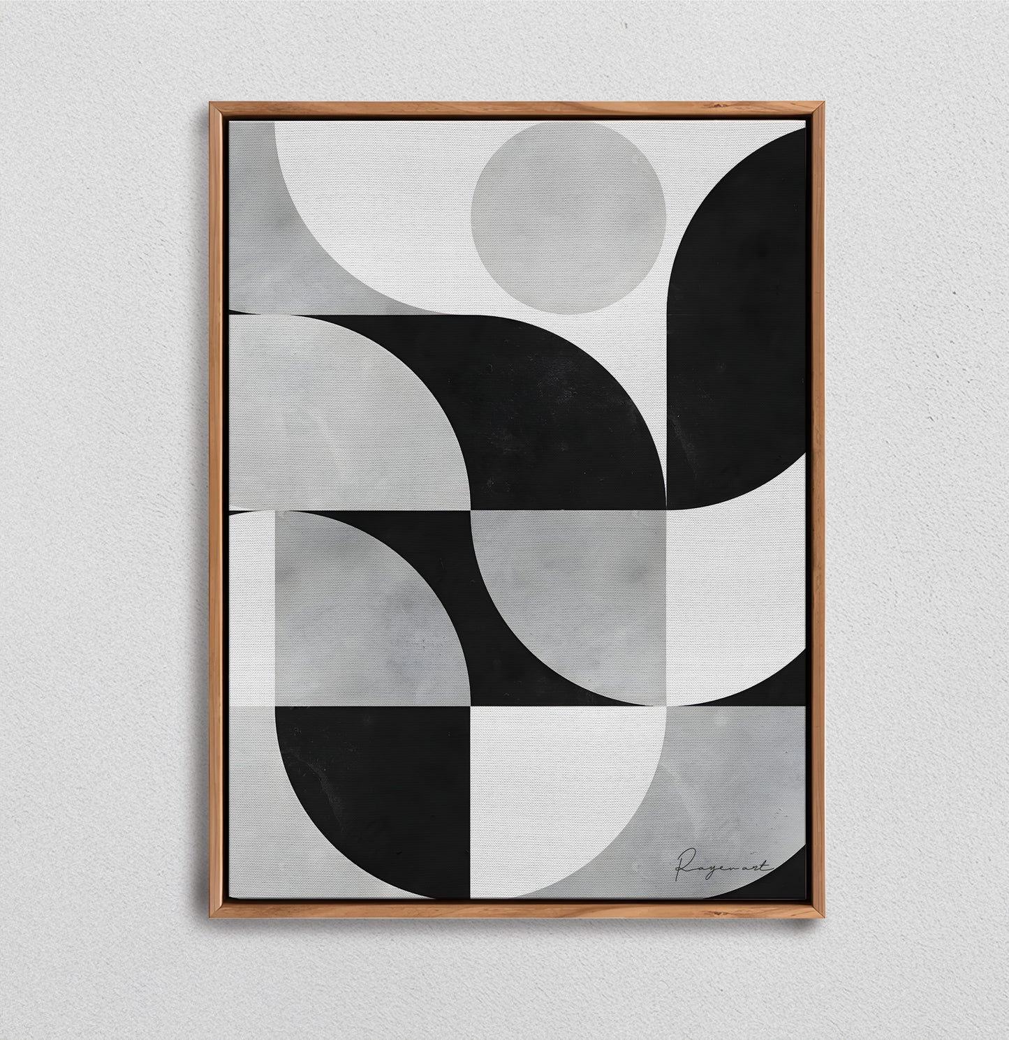Tableau abstrait "Géométrique Noir" Ab-GN