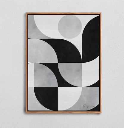 Tableau abstrait "Géométrique Noir" Ab-GN