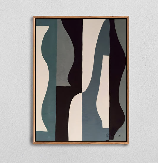 Tableau abstrait "Silhouettes Aquatiques" Ab-SA